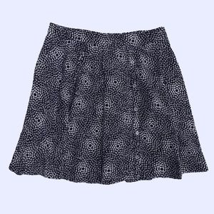 navy floral print skirt